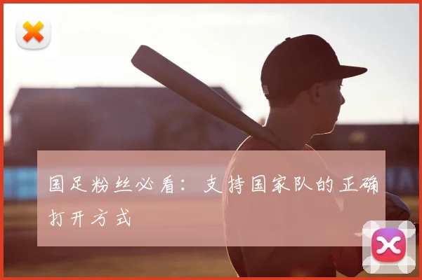 国足粉丝必看：支持国家队的正确打开方式